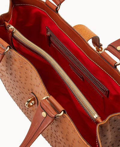 Ostrich Large Logo Lock Tote