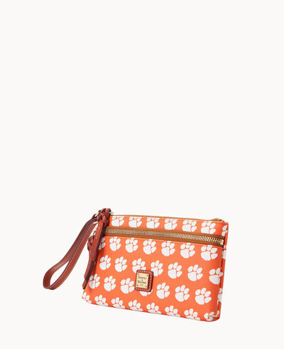 Collegiate Clemson University Double Zip Wristlet