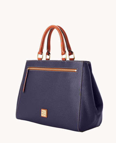 Pebble Grain Zip Satchel