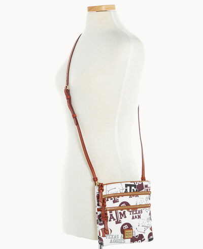 Collegiate Texas Achr(38)M N S Triple Zip Crossbody