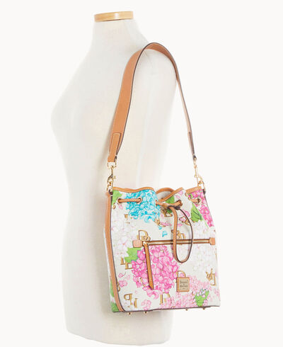 Hydrangea Monogram Drawstring