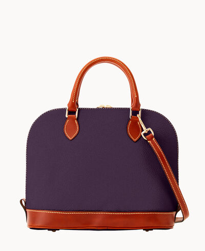 Pebble Grain Zip Zip Satchel