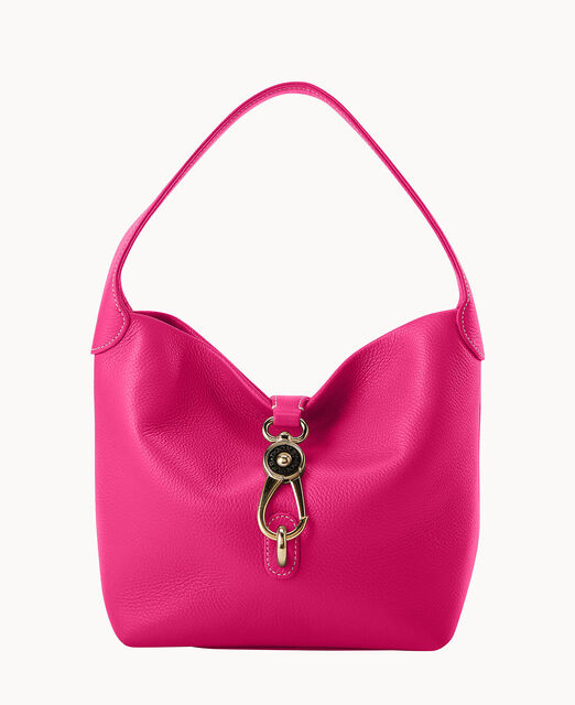 Lucca Leather Logo Lock Hobo