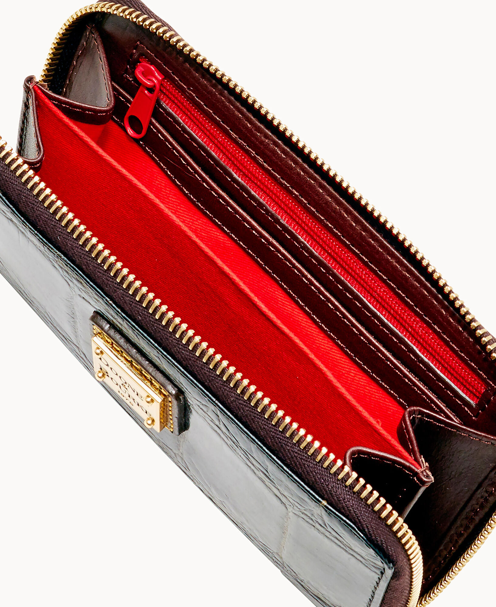 Croco Zip Around Phone Wristlet