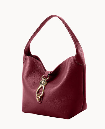 Lucca Leather Logo Lock Hobo
