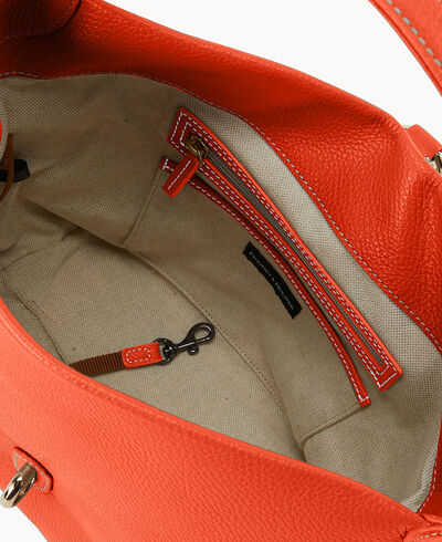 Lucca Leather Logo Lock Hobo