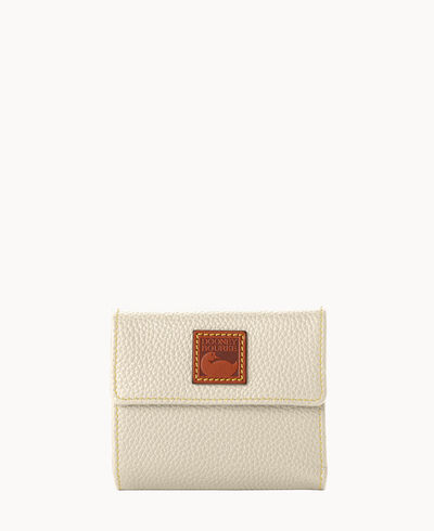 Pebble Grain Small Flap Credit Card Wallet