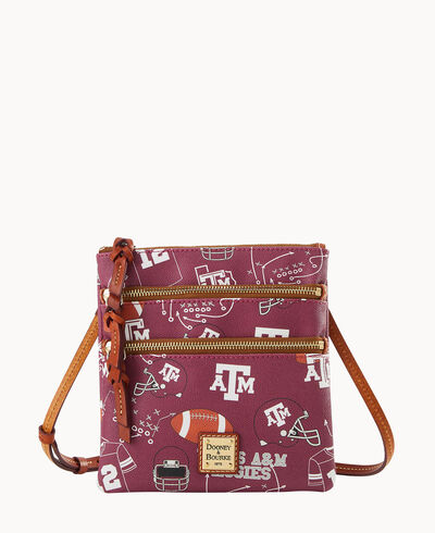 Collegiate Texas A& University North South Triple Zip Crossbody