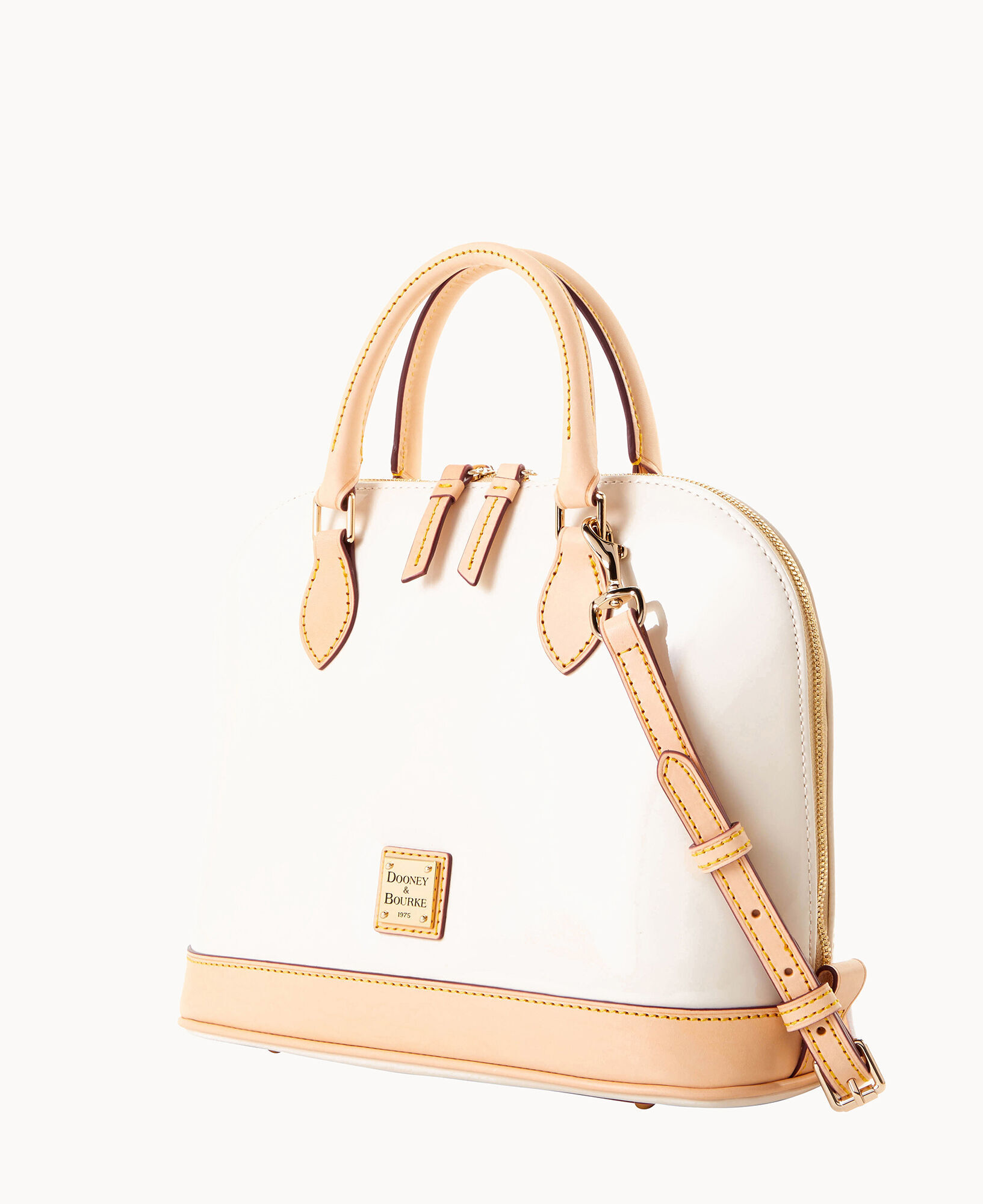 Dooney & Bourke Pebble Leather Zip Zip Satchel ,Taupe