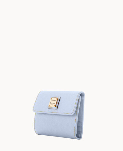 Saffiano Small Flap Credit Card Wallet