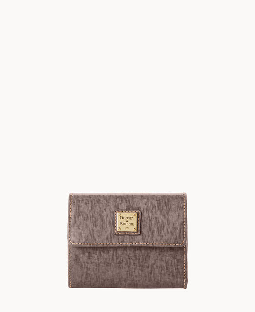 Saffiano Small Flap Credit Card Wallet