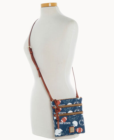 Collegiate Penn State University North South Triple Zip Crossbody
