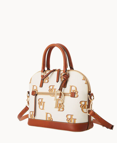 Monogram Domed Zip Satchel