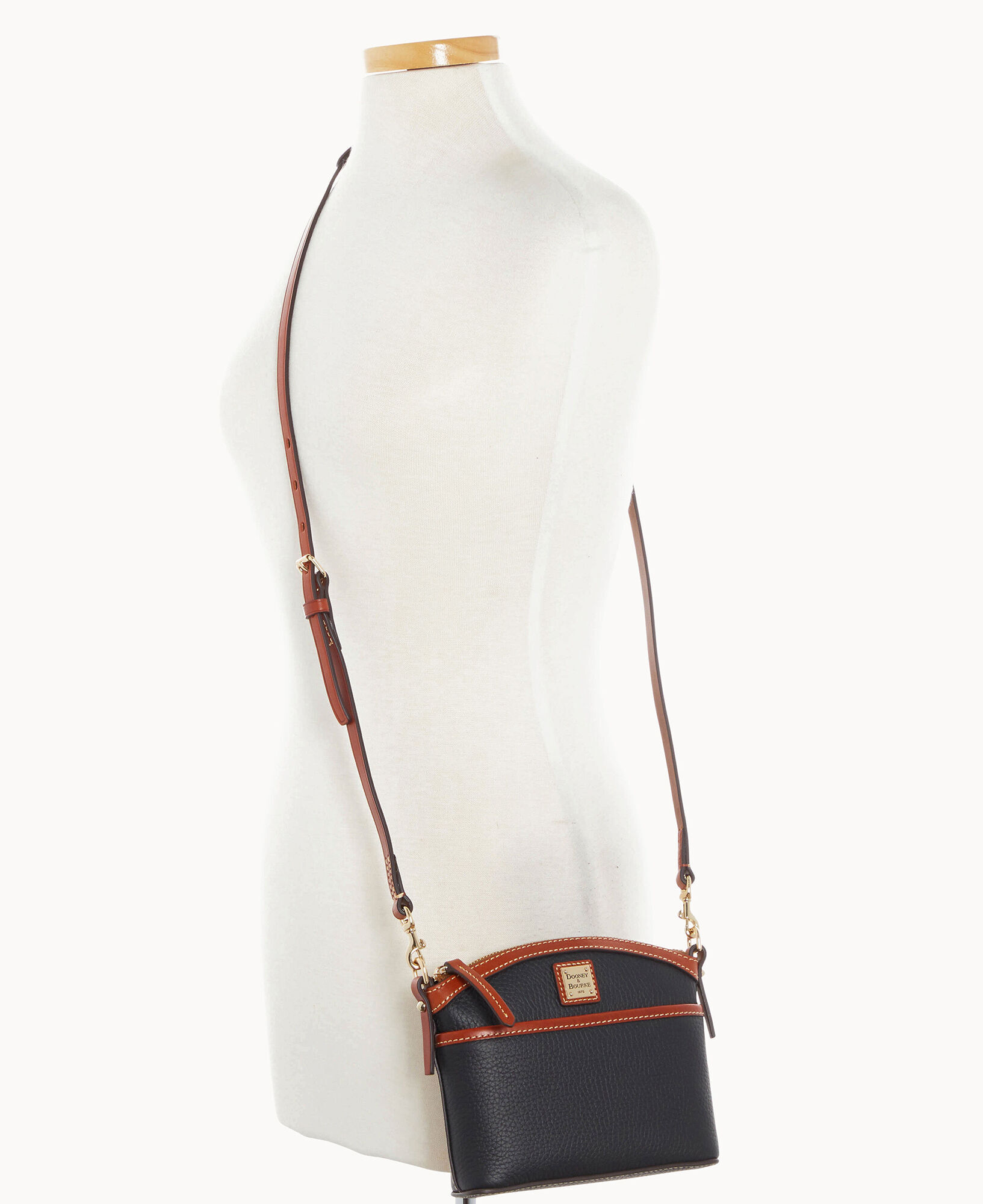 Pebble Grain Domed Crossbody
