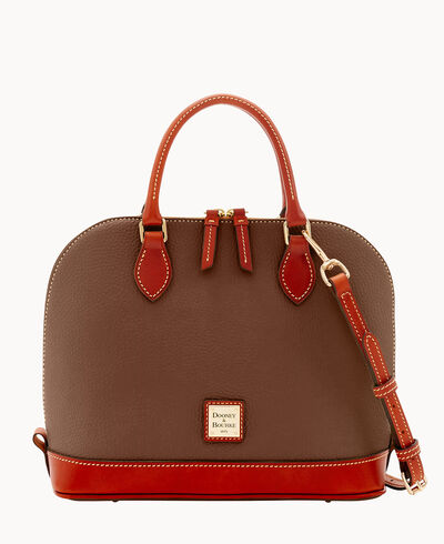 Pebble Grain Zip Zip Satchel