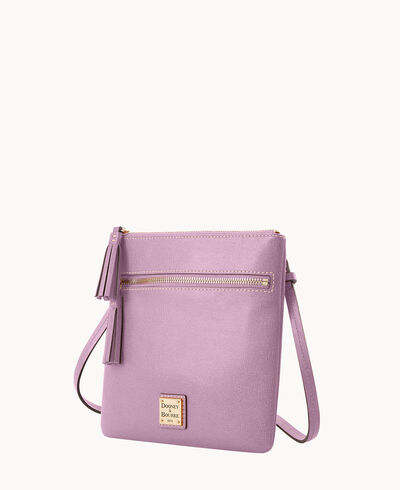 Saffiano Double Zip Tassel Crossbody