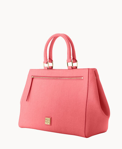 Saffiano Zip Satchel