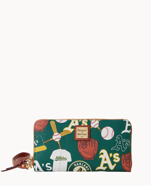 MLB Athletics Large Zip Around Wristlet