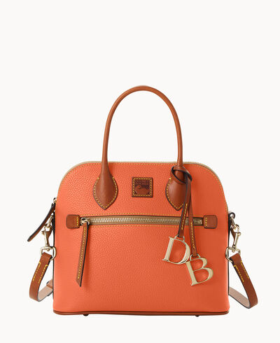 Pebble Grain Domed Satchel
