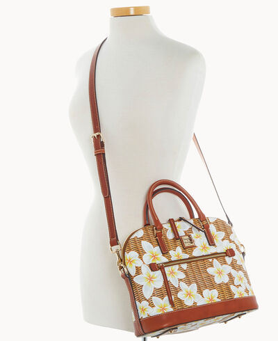 Plumeria Domed Zip Satchel