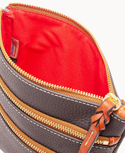 Pebble Grain North South Triple Zip