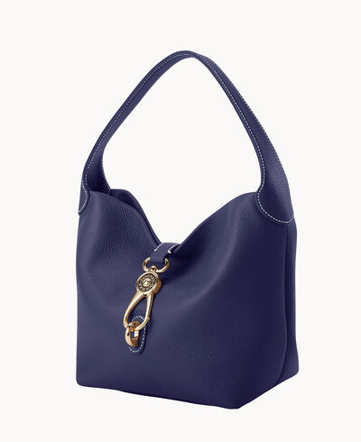 Lucca Leather Logo Lock Hobo