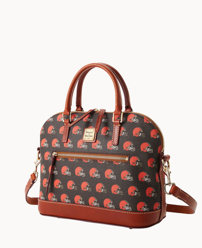 NFL Browns Domed Zip Satchel