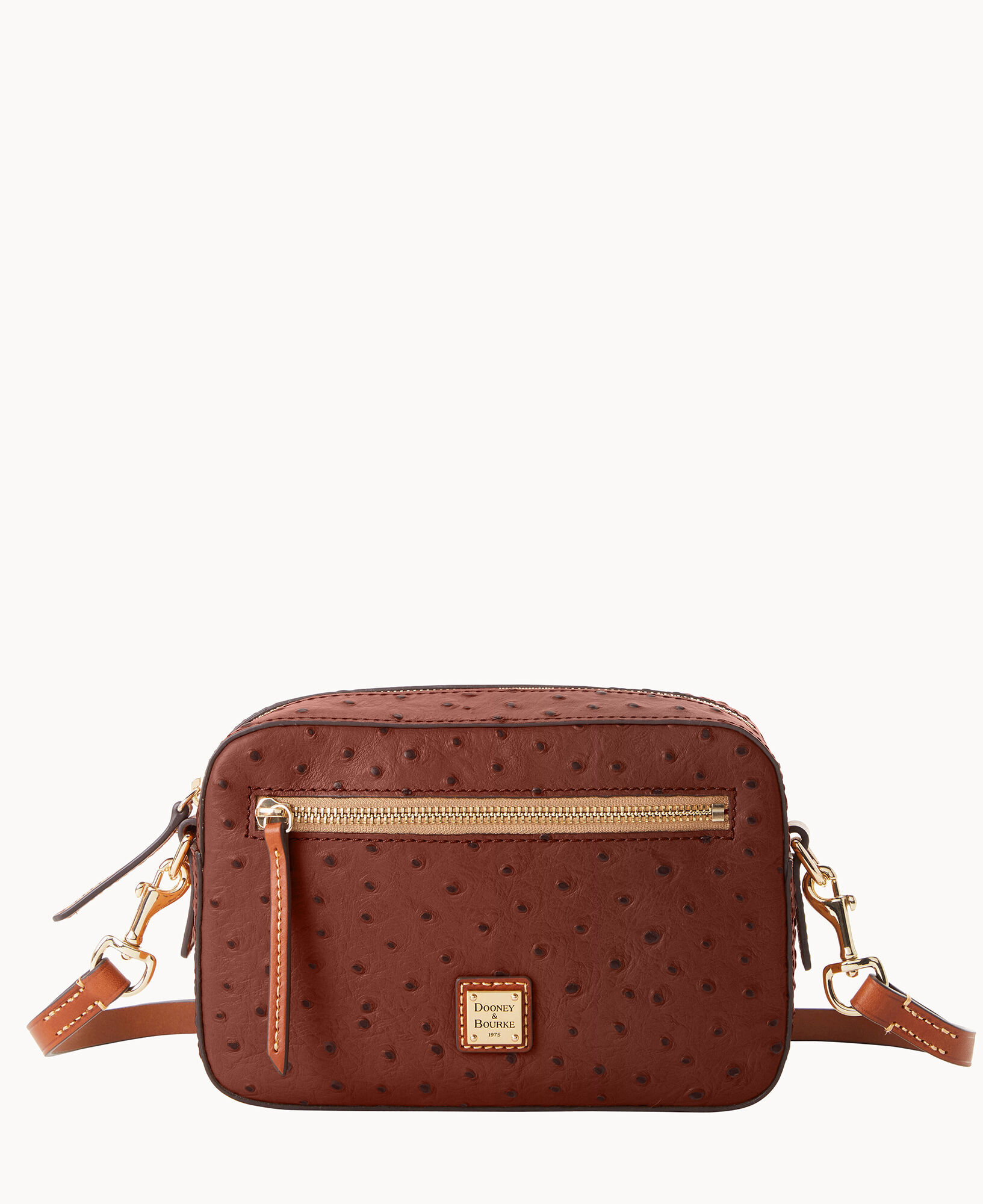 Dooney Bourke Ostrich Camera Zip Crossbody