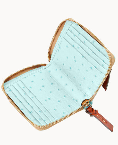 Ostrich Small Zip Around Wallet