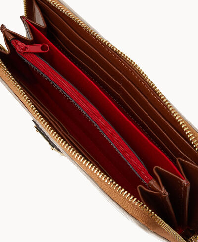 Wexford Leather Large Zip Around Wristlet Crossbody
