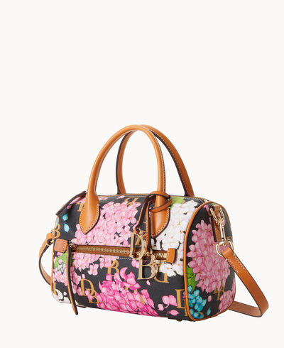 Hydrangea Monogram Barrel Satchel