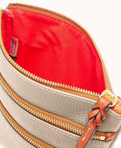 Pebble Grain North South Triple Zip
