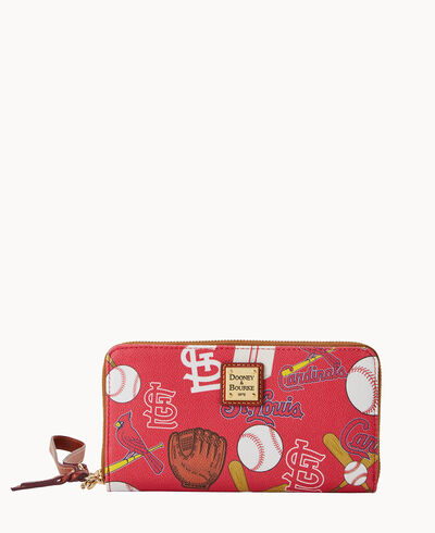 MLB Cardinals Large Zip Around Wristlet