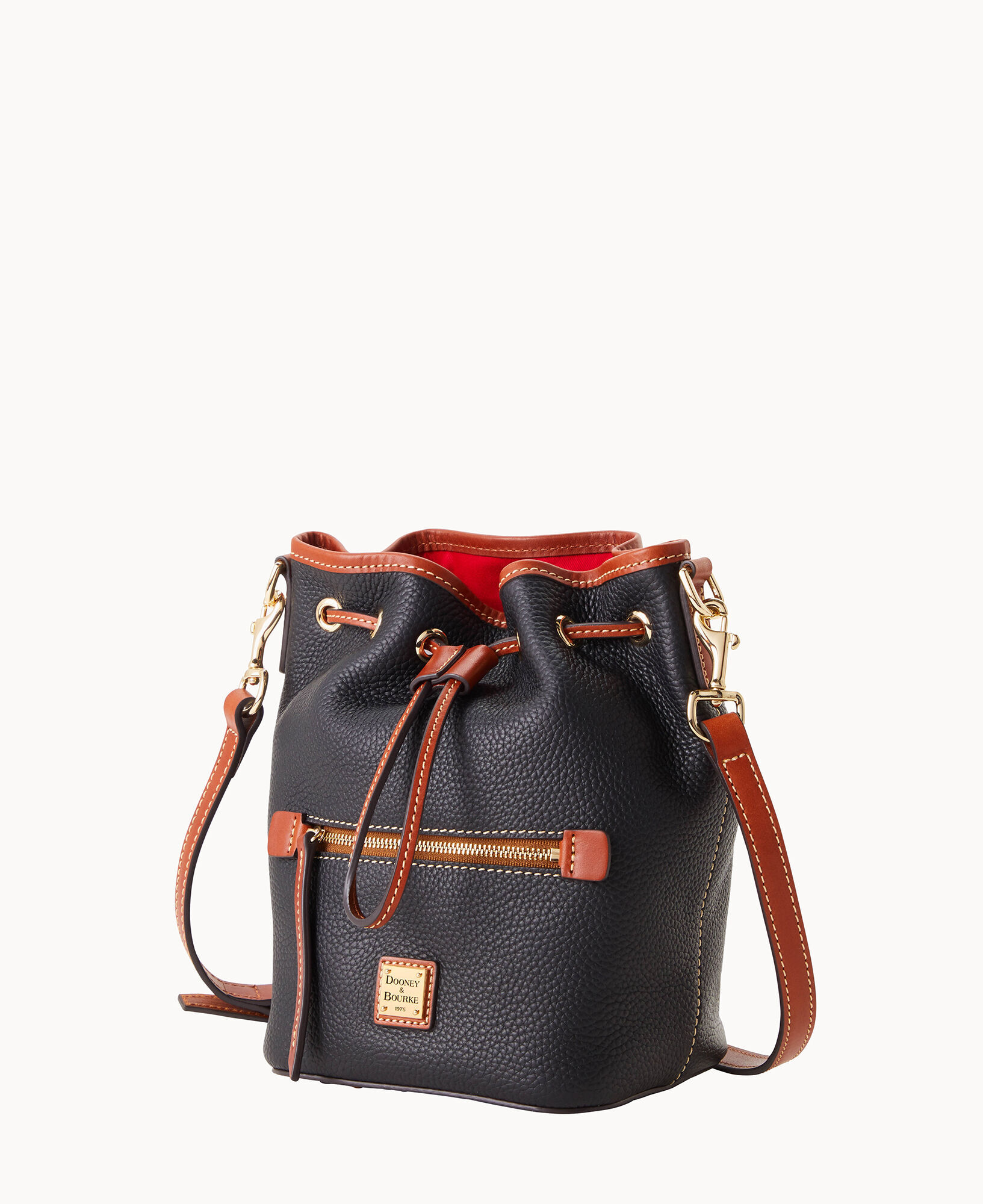 Pebble Grain Small Drawstring Crossbody