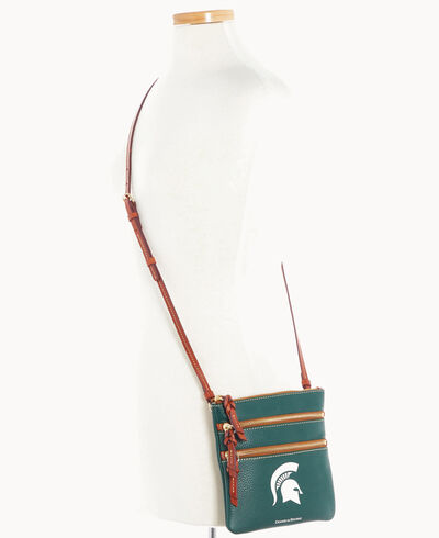 NCAA Michigan State Triple Zip Crossbody