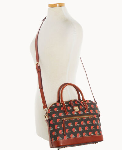 NFL Browns Domed Zip Satchel