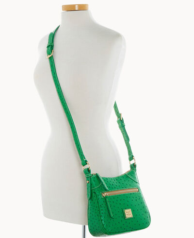 Ostrich Front Zip Crossbody