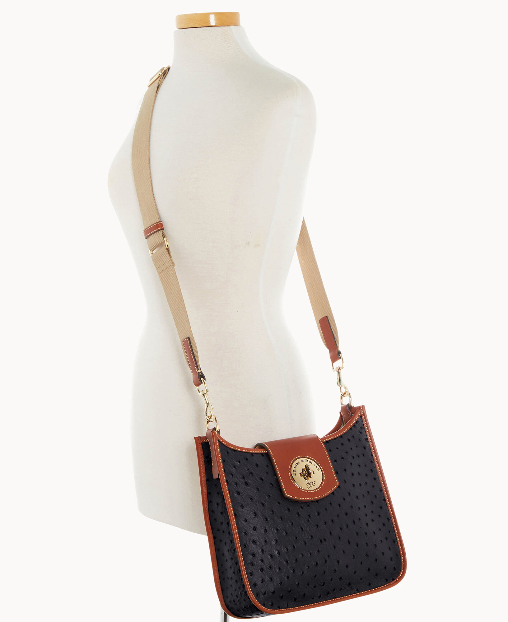 Dooney & Bourke Ostrich Turnlock Messenger 28 Dooney & Bourke Ostrich Turnlock Messenger 28