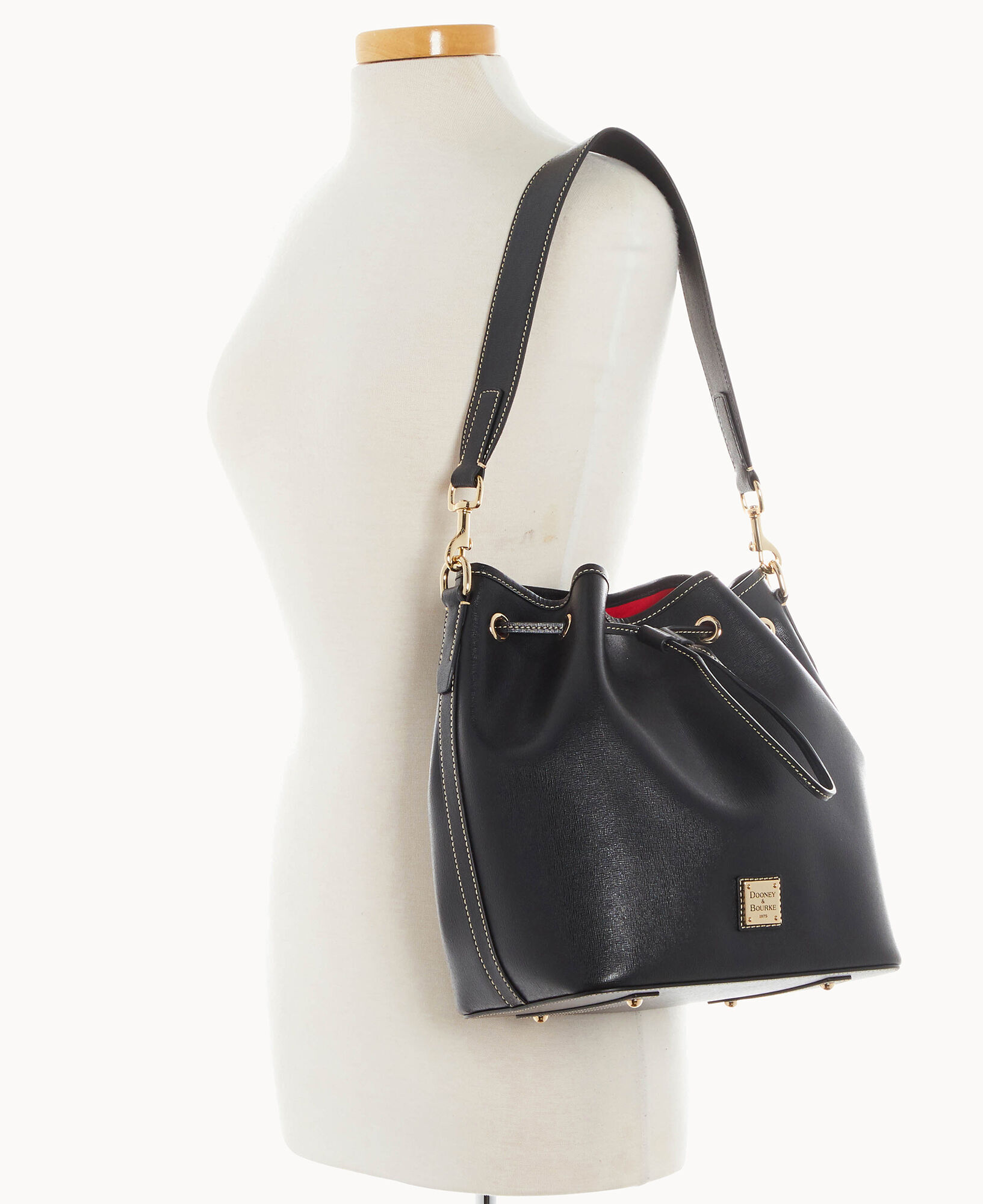 Saffiano small drawstring 2025 crossbody