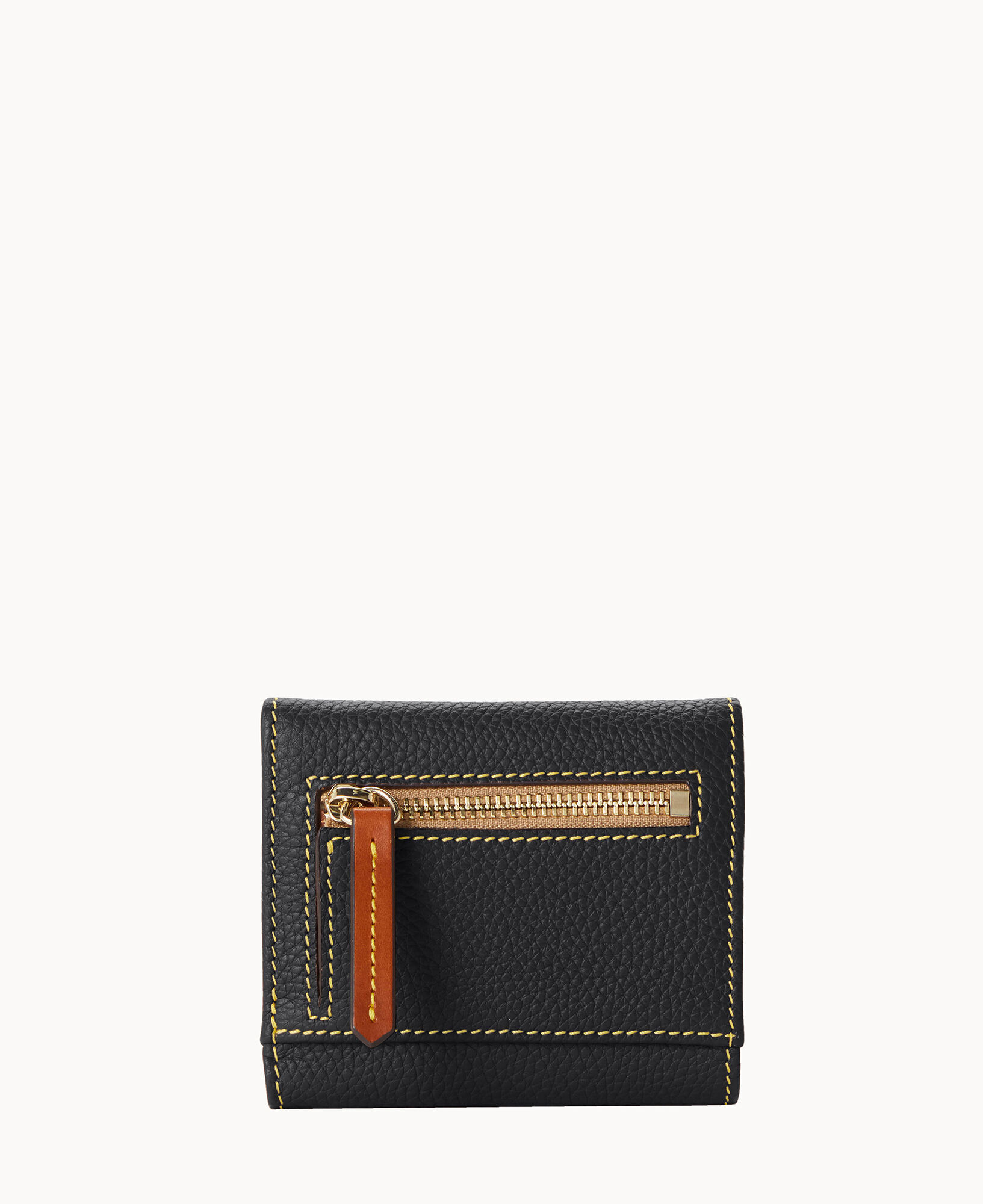 Dooney & Bourke Pebble Leather Small Flap Wallet ,Black