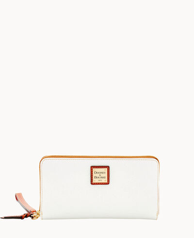 Pebble Grain Large Zip Around Wristlet