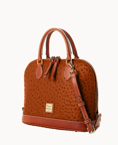 Ostrich Zip Zip Satchel