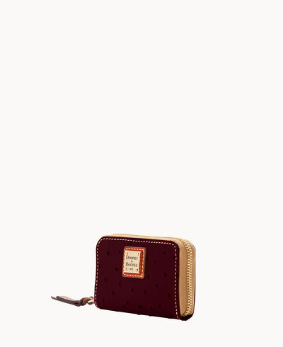 Ostrich Large Zip Around Credit Card Case
