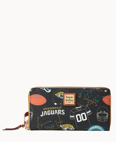 NFL Jaguars Large Zip Around Wristlet