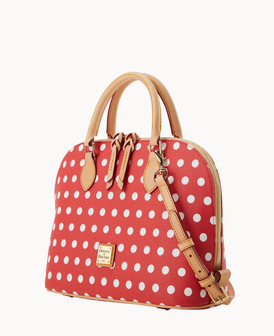 Polka Dot Zip Zip Satchel