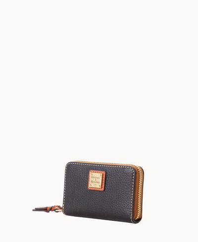 Pebble Grain Large Zip Around Credit Card Case