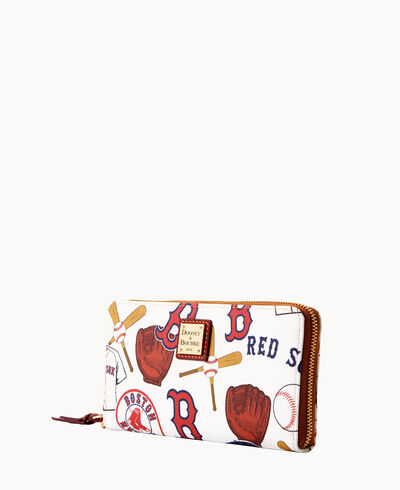 MLB Red Sox Large Zip Around Wristlet