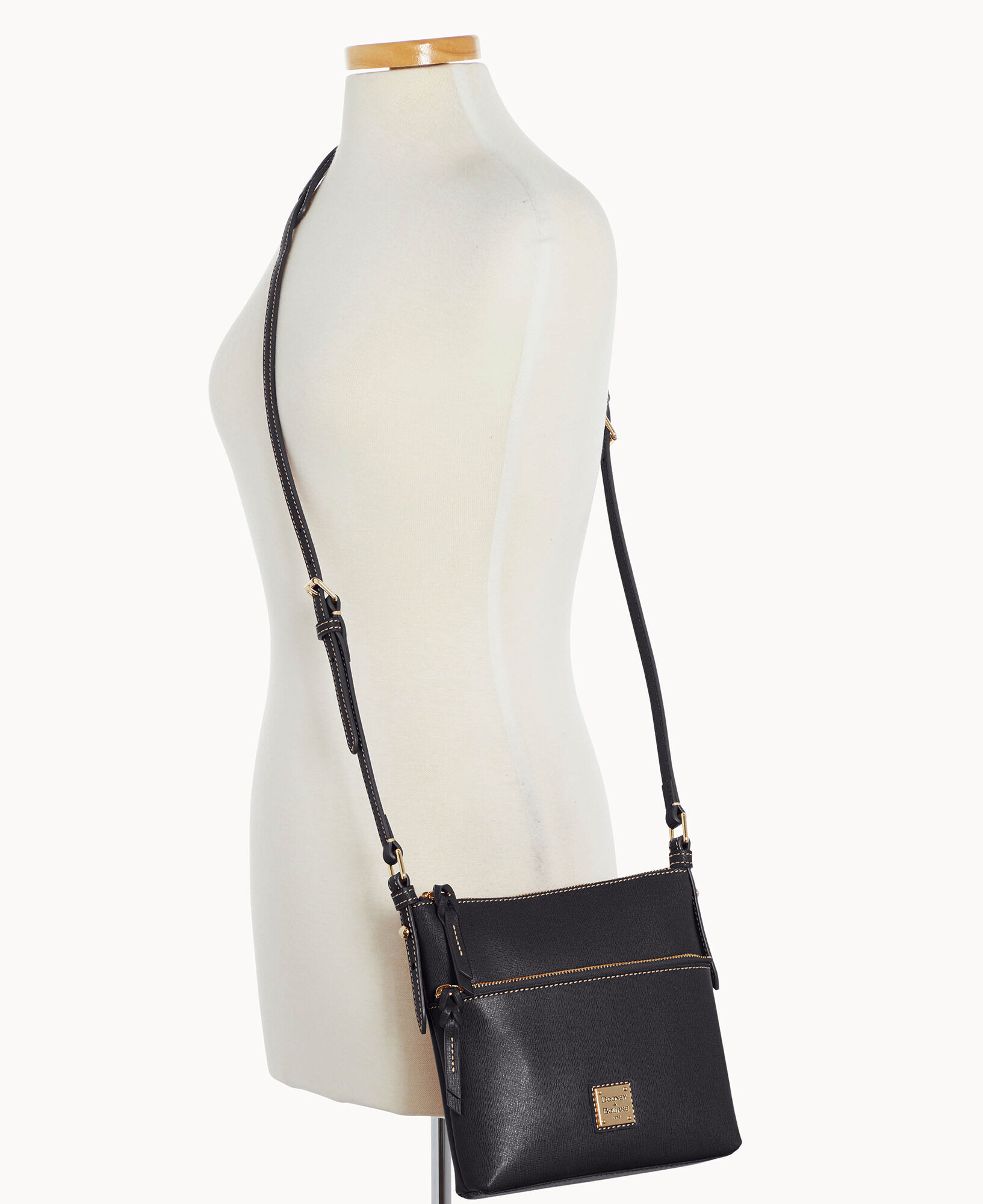 Dooney & Bourke Saffiano Letter Carrier Handbags Black : One Size