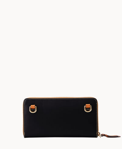 Wexford Leather Large Zip Around Wristlet Crossbody