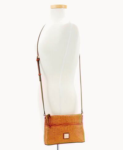 Embossed Lizard Ginger Crossbody